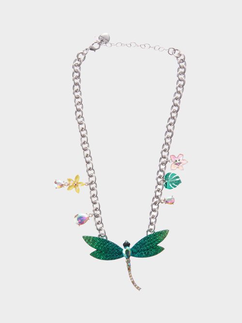 GARDEN GLAM GRADONFLY FRONTAL NECKLACE BLUE