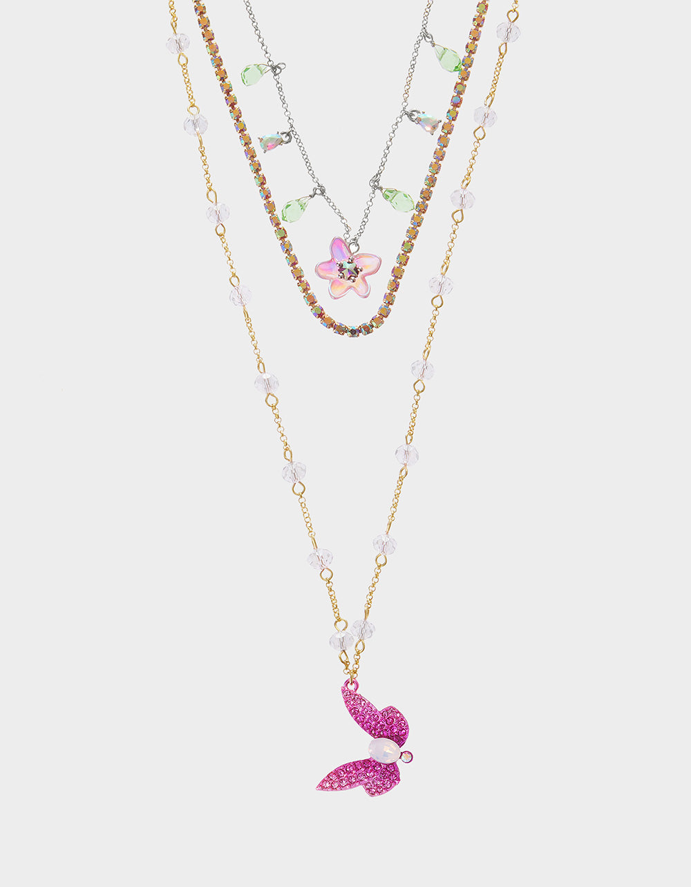 GARDEN GLAM DRAGONFLY ILLUSION NECKLACE PINK - Image 2