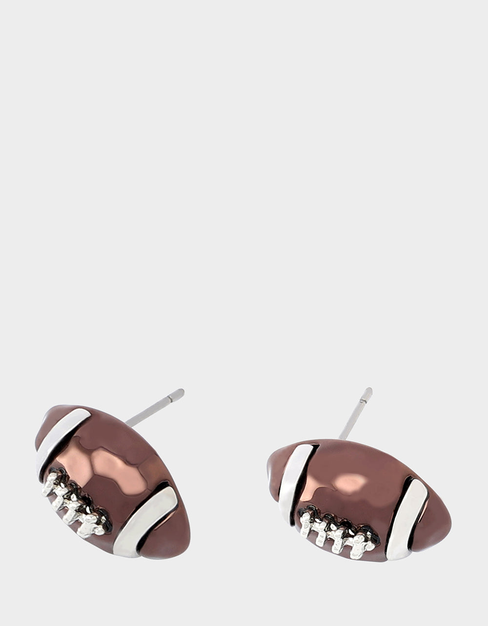 FOOTBALL STUD EARRING BROWN - Image 3