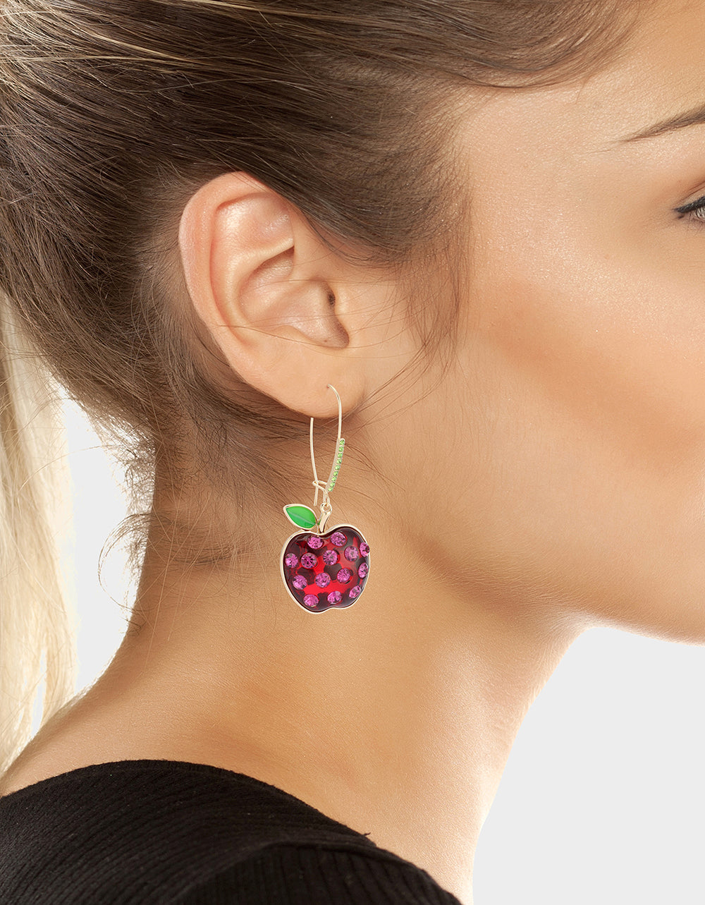 APPLE DROP EARRING RED MULTI - Image 3
