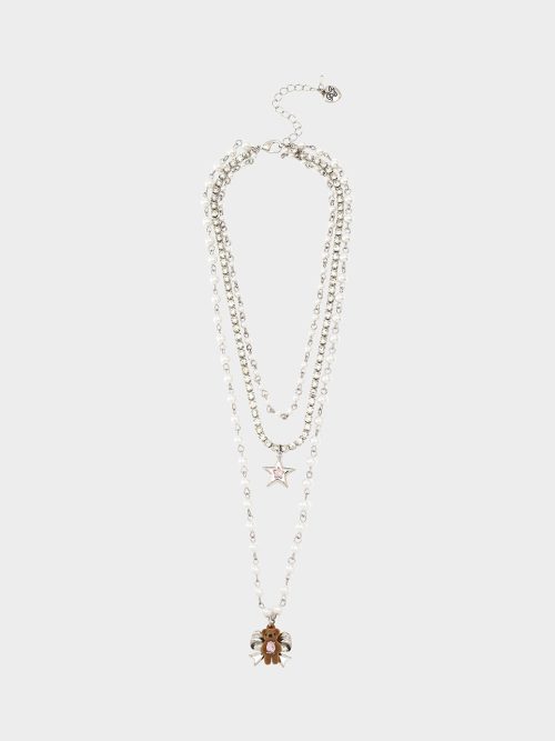 TEDDY BOW ILLUSION NECKLACE PINK