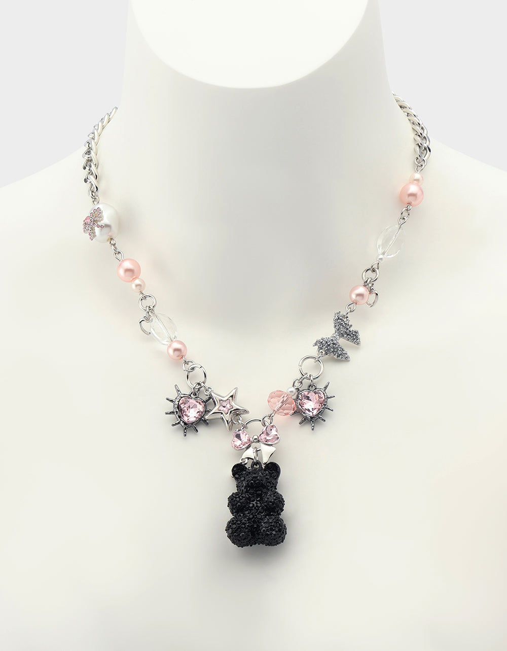 BEAR CHARM FRONTAL NECKLACE MULTI - Image 4