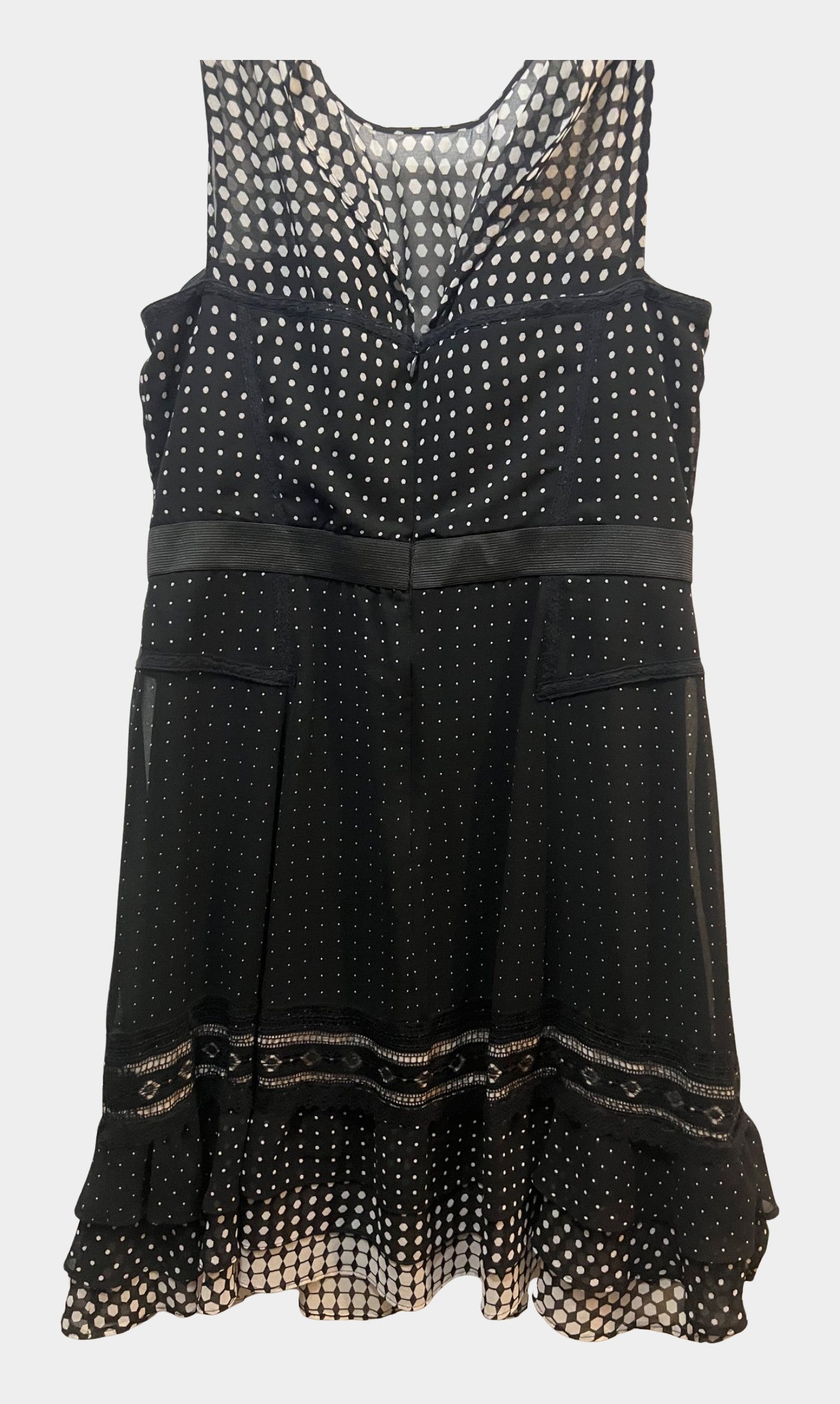 VTG Sleeveless black and white polka dot summer dress | RE:LUV