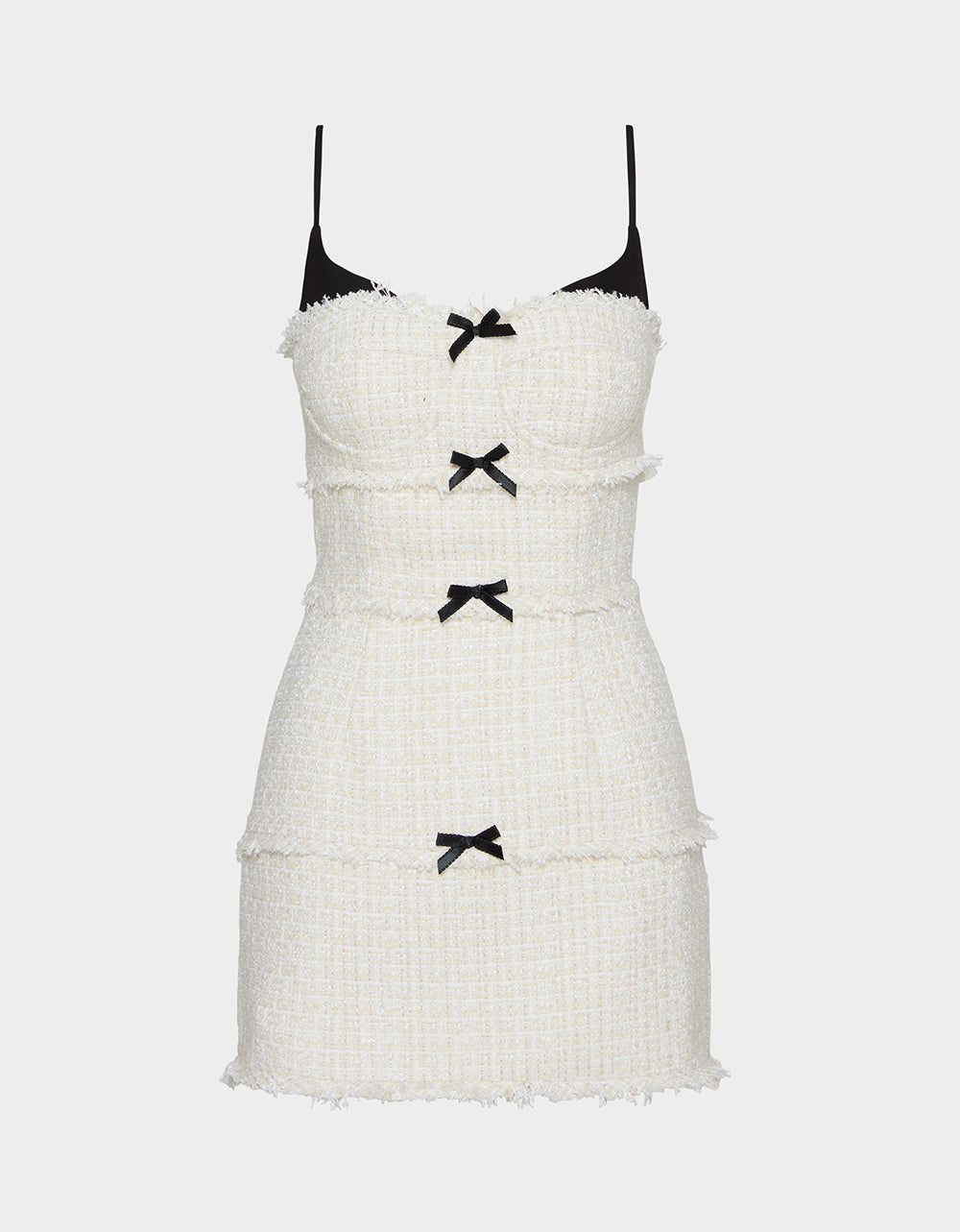 TWEED COMBO DRESS OFF WHITE - Image 10
