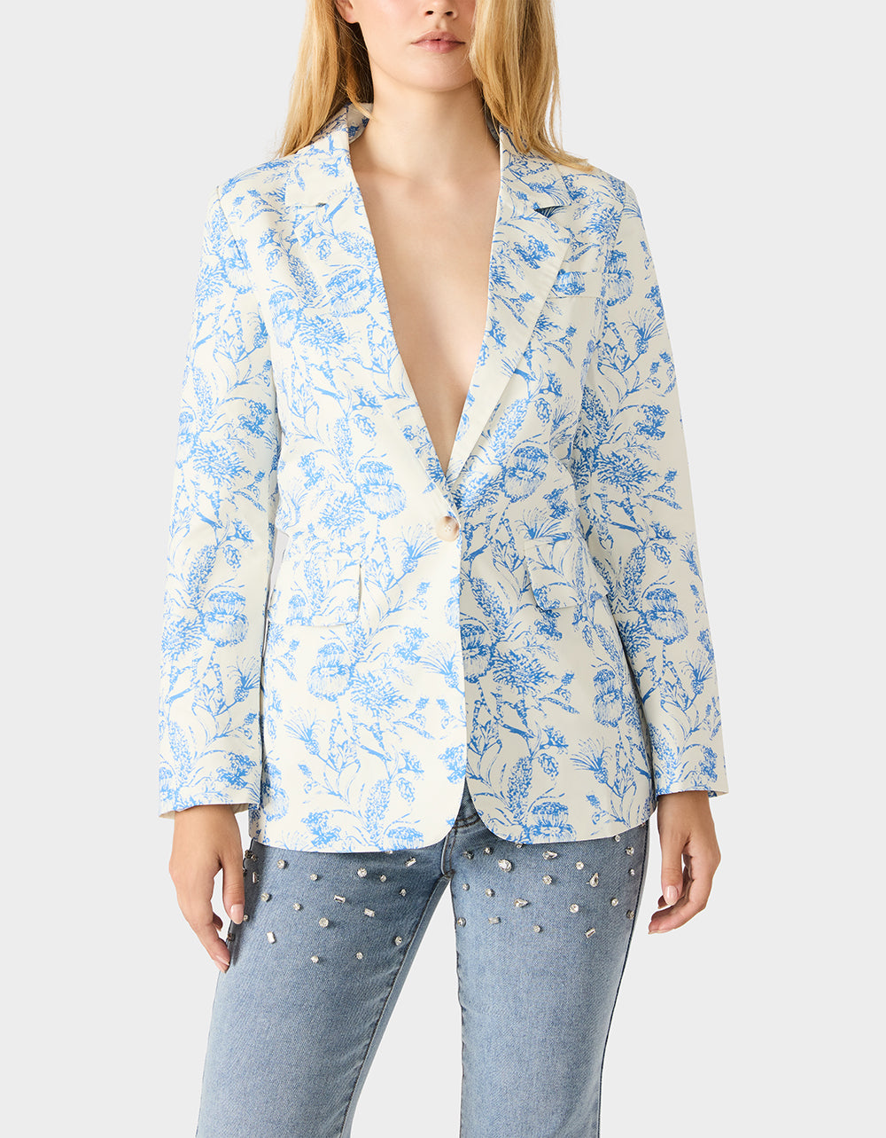 BOYFRIEND BLUE FLORAL BLAZER BLUE - Image 2