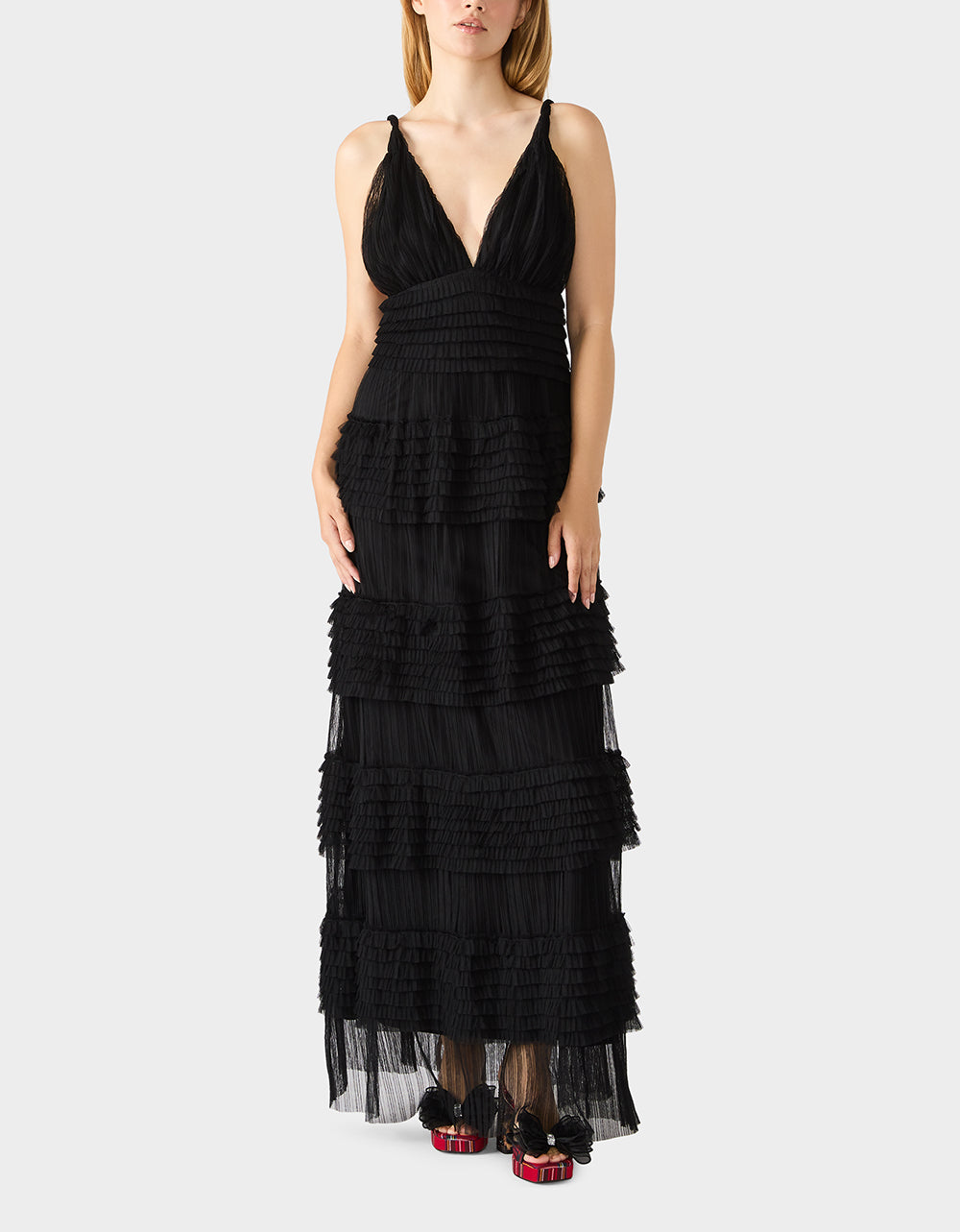 TIERED TULLE GOWN BLACK - Image 5