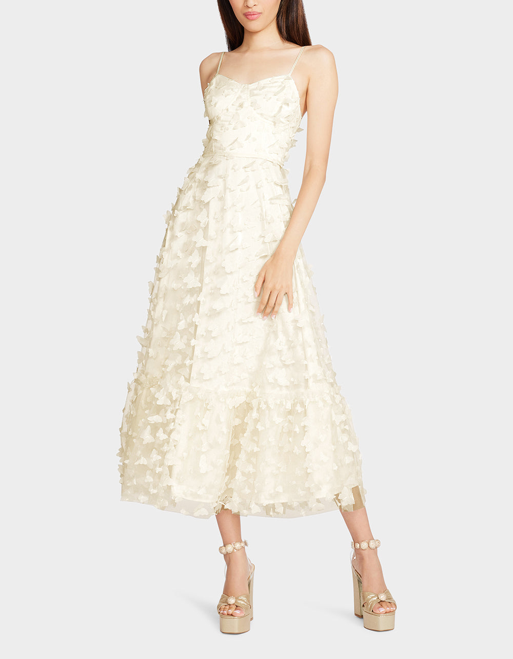 BETSEYS BUTTERFLY MAXI DRESS CREAM - Image 6