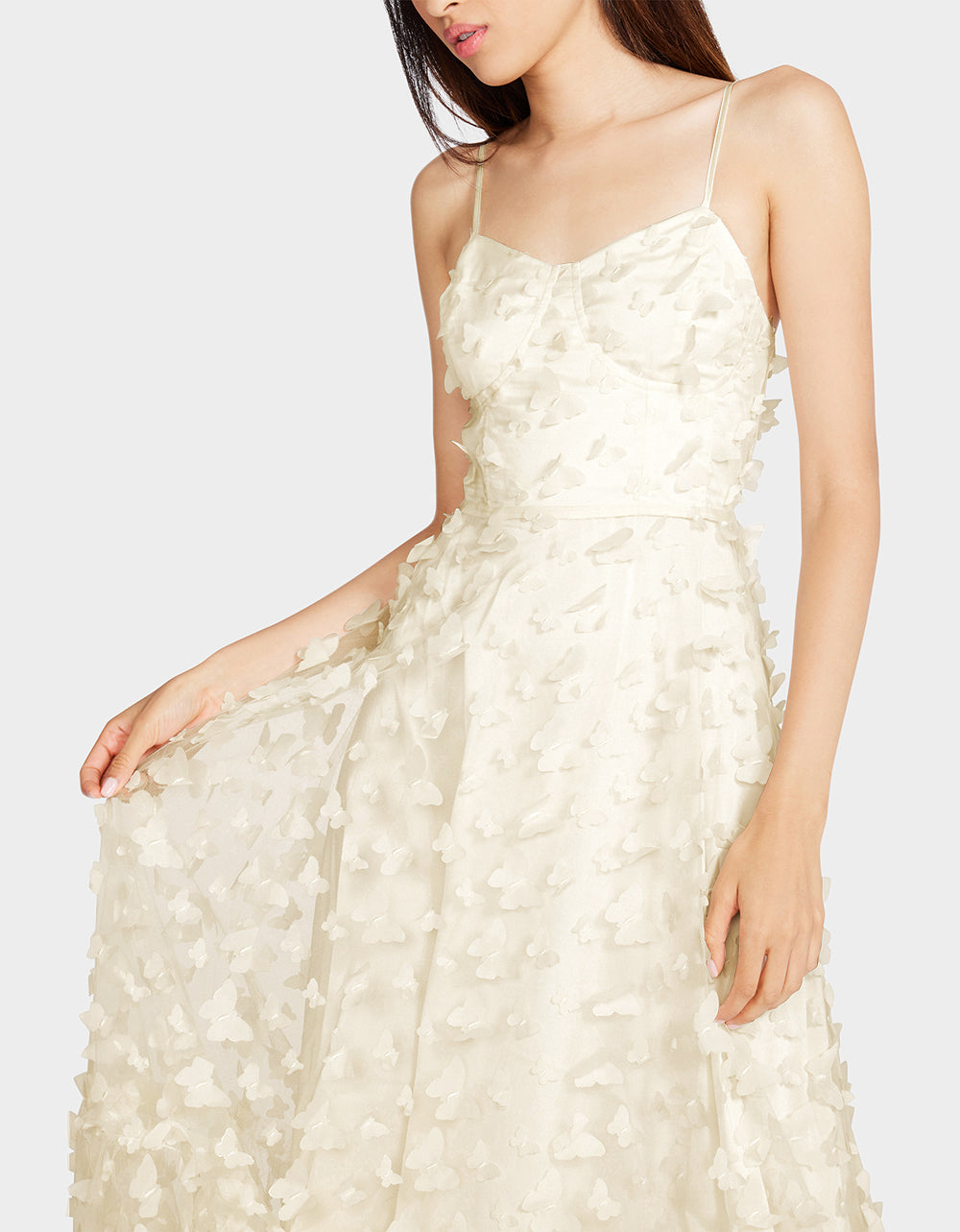 BETSEYS BUTTERFLY MAXI DRESS CREAM - Image 3