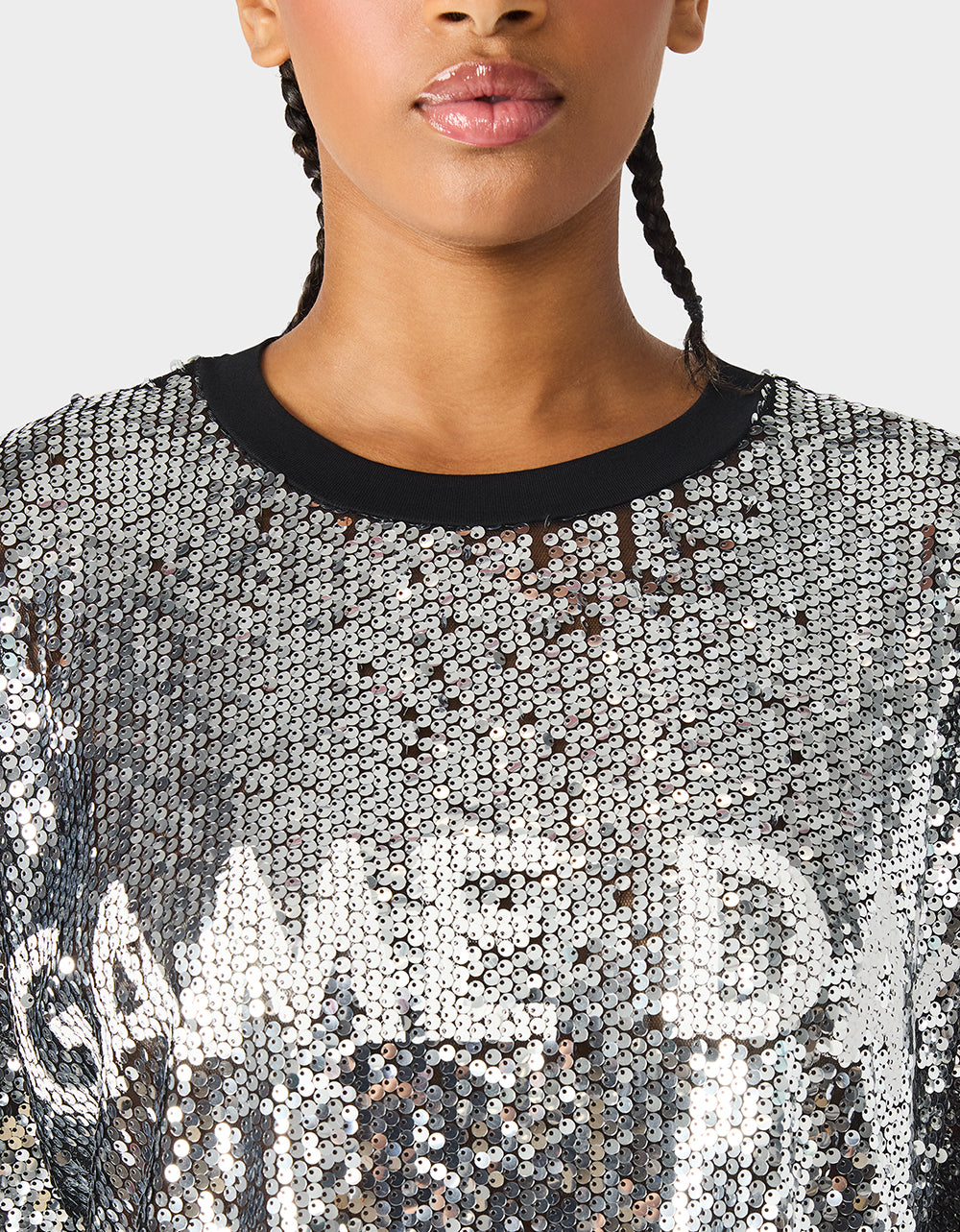 GAME DAY JERSEY SEQUIN DRESS SILVER - Image 5