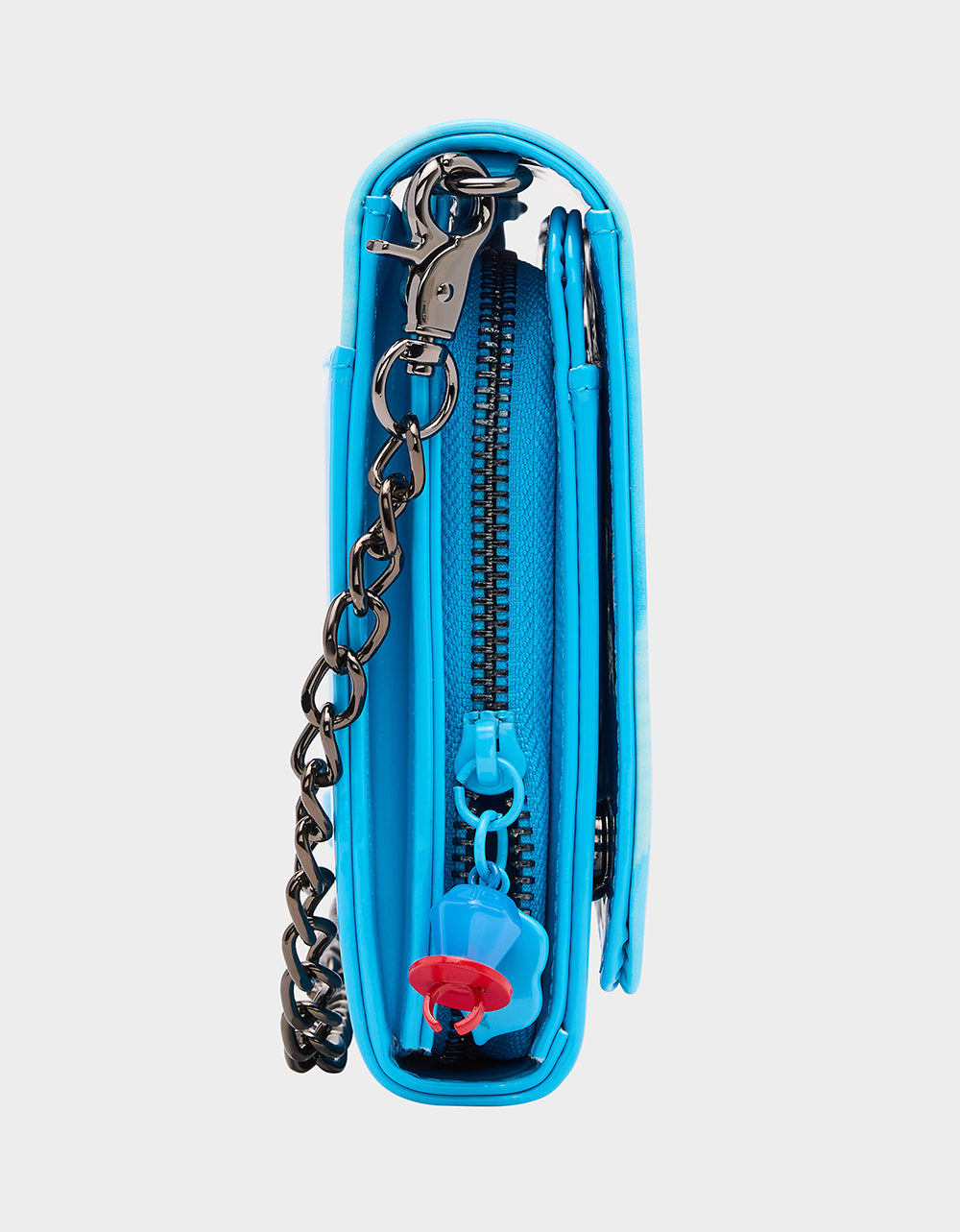 RING POP® PATENT WALLET ON CHAIN BLUE - Image 5