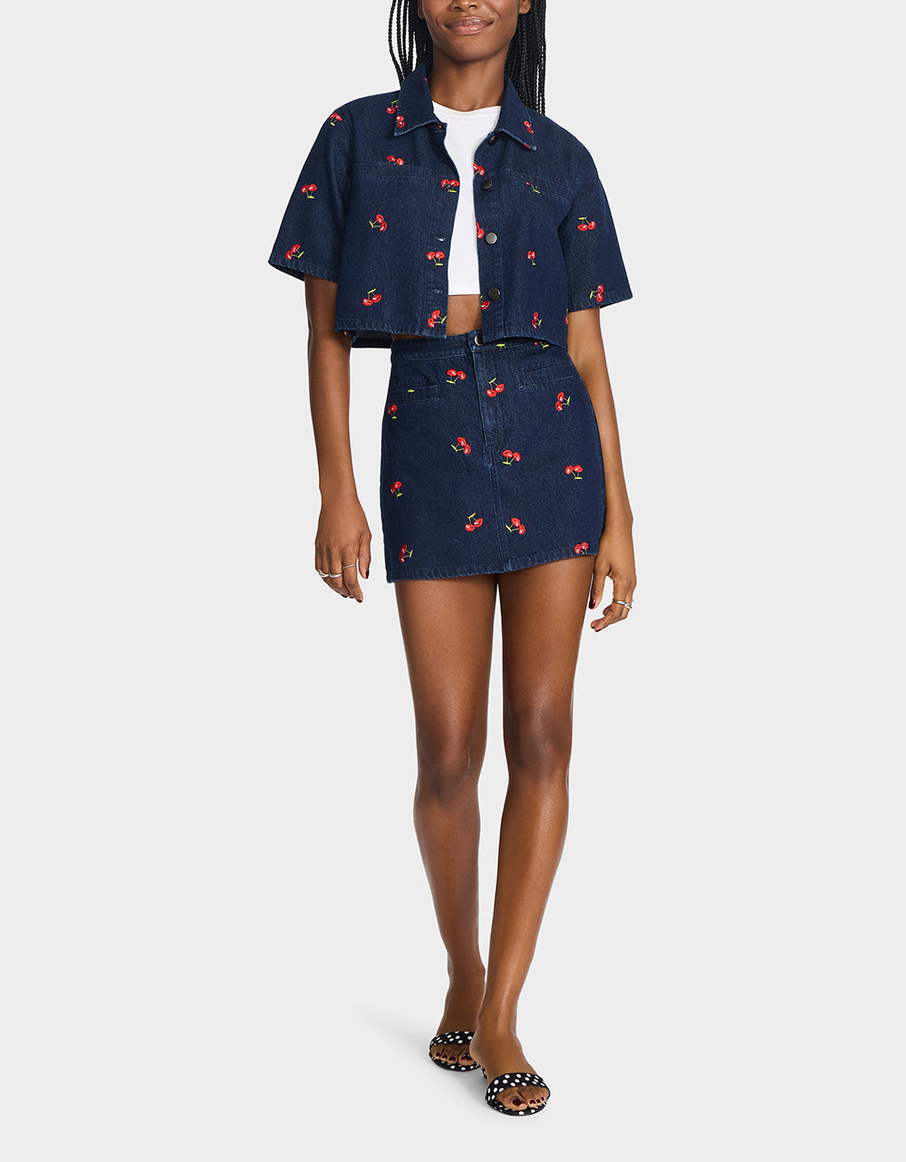 CHERRY ON TOP SKIRT DENIM