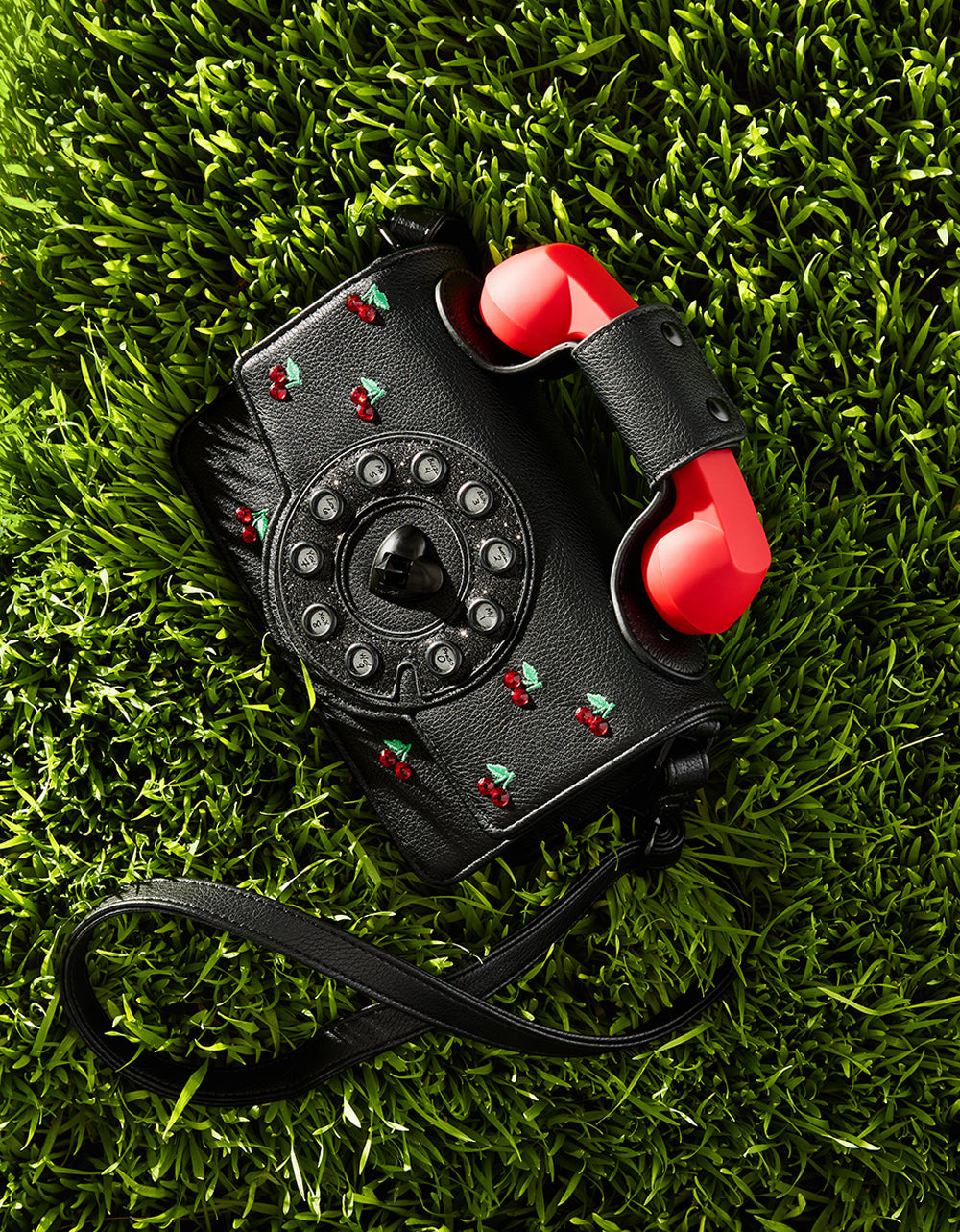 KITSCH CHERRY MINI PHONE BAG RED BLACK | RE:LUV - Image 2